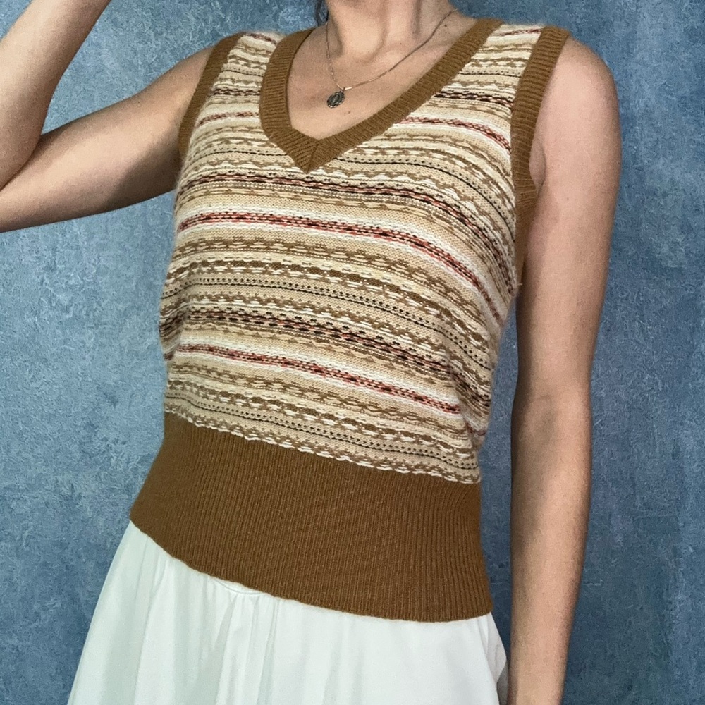 J. Crew Angora Wool Striped Sweater Vest